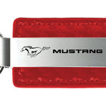 Mustang Carbon Fiber Leather Key Fob - Red