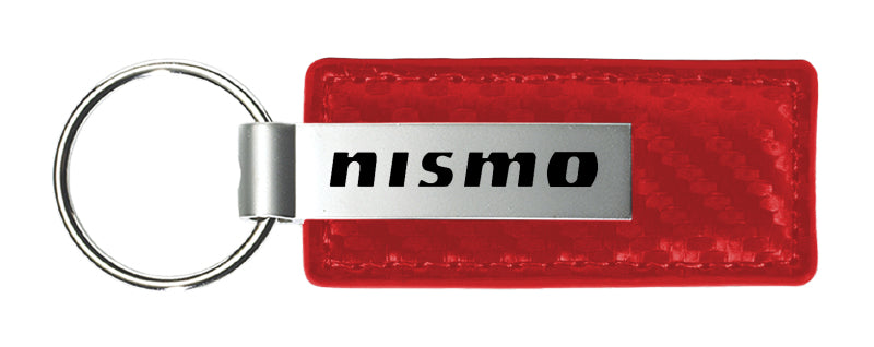 Nissan Nismo Carbon Fiber Leather Key Fob - Red