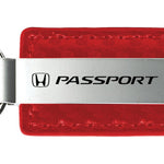 Honda Passport Carbon Fiber Leather Key Fob - Red