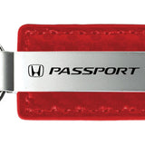 Honda Passport Carbon Fiber Leather Key Fob - Red