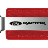 Ford Raptor Carbon Fiber Leather Key Fob - Red