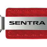 Nissan Sentra Carbon Fiber Leather Key Fob - Red