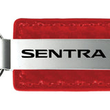 Nissan Sentra Carbon Fiber Leather Key Fob - Red