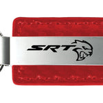 Dodge SRT Hellcat Carbon Fiber Leather Key Fob - Red