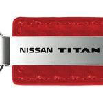Nissan Titan Carbon Fiber Leather Key Fob - Red