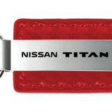 Nissan Titan Carbon Fiber Leather Key Fob - Red