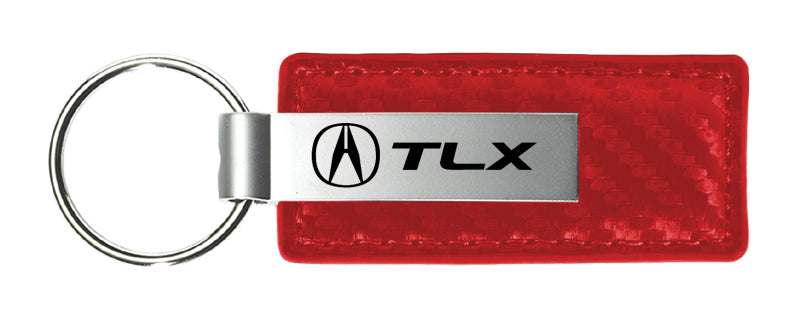 Acura TLX Carbon Fiber Leather Key Fob - Red