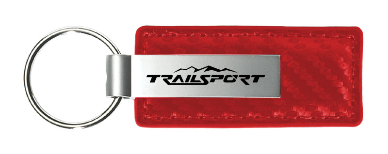 Honda TrailSport Carbon Fiber Leather Key Fob - Red