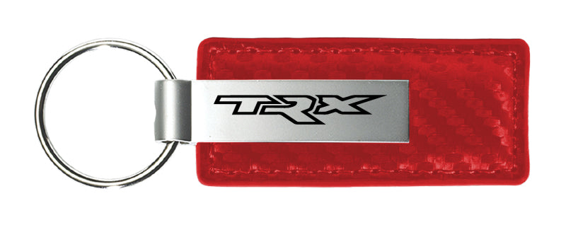 Ram TRX Carbon Fiber Leather Key Fob - Red