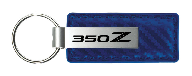 Nissan 350Z Carbon Fiber Leather Key Fob - Blue