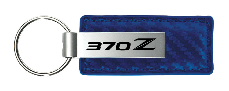 Nissan 370Z Carbon Fiber Leather Key Fob - Blue