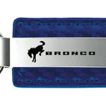 Ford Bronco 2020 Carbon Fiber Leather Key Fob - Blue