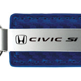 Honda Civic SI Carbon Fiber Leather Key Fob - Blue