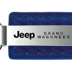 Jeep Grand Wagoneer Carbon Fiber Leather Key Fob - Blue