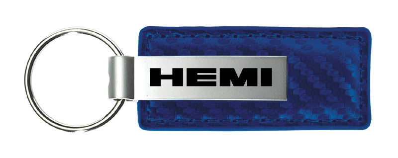 Mopar Hemi Carbon Fiber Leather Key Fob - Blue