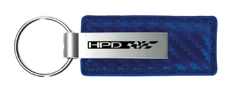 Honda HPD Carbon Fiber Leather Key Fob - Blue