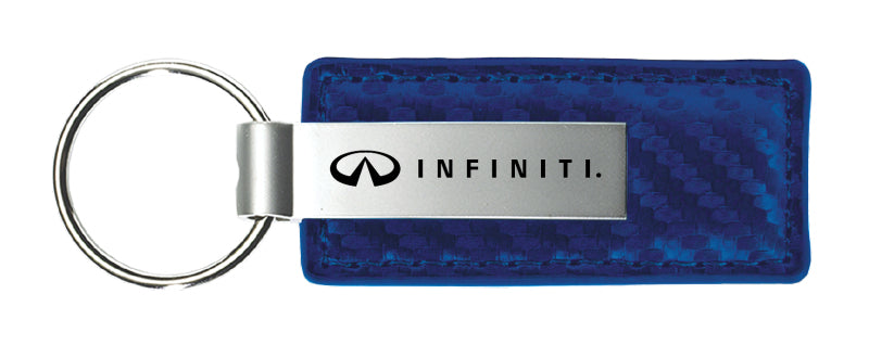 Infiniti Carbon Fiber Leather Key Fob - Blue