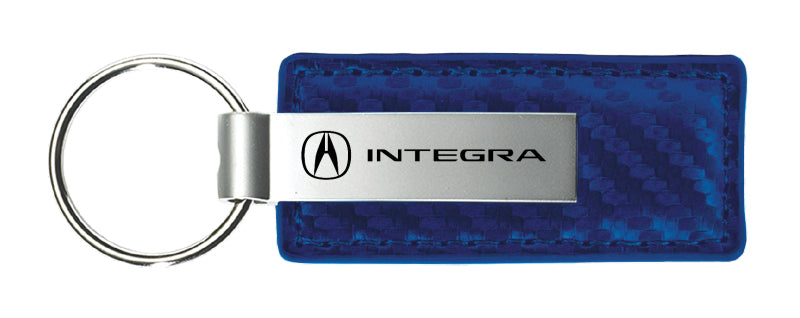 Acura Integra Carbon Fiber Leather Key Fob - Blue