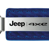 Jeep 4xe Carbon Fiber Leather Key Fob - Blue