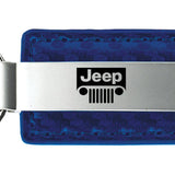 Jeep Grill Carbon Fiber Leather Key Fob - Blue