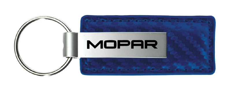 Mopar Carbon Fiber Leather Key Fob - Blue