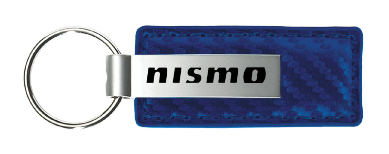 Nissan Nismo Carbon Fiber Leather Key Fob - Blue