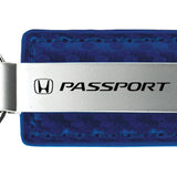 Honda Passport Carbon Fiber Leather Key Fob - Blue