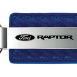 Ford Raptor Carbon Fiber Leather Key Fob - Blue