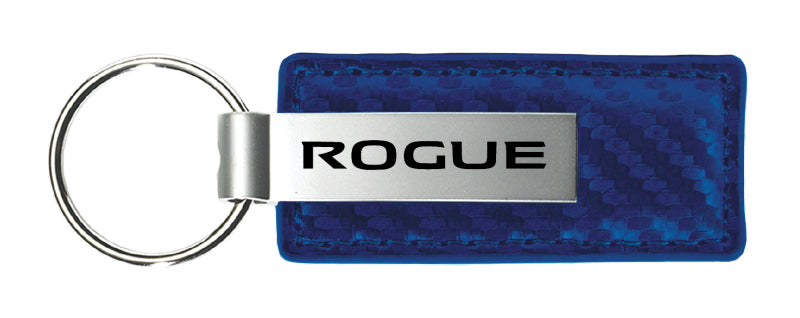 Nissan Rogue Carbon Fiber Leather Key Fob - Blue