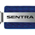 Nissan Sentra Carbon Fiber Leather Key Fob - Blue