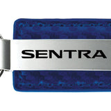 Nissan Sentra Carbon Fiber Leather Key Fob - Blue