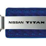 Nissan Titan Carbon Fiber Leather Key Fob - Blue