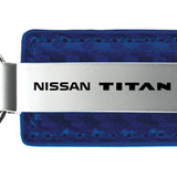 Nissan Titan Carbon Fiber Leather Key Fob - Blue