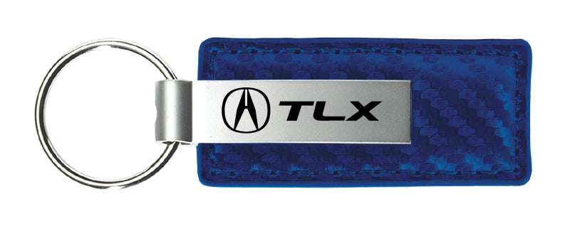 Acura TLX Carbon Fiber Leather Key Fob - Blue