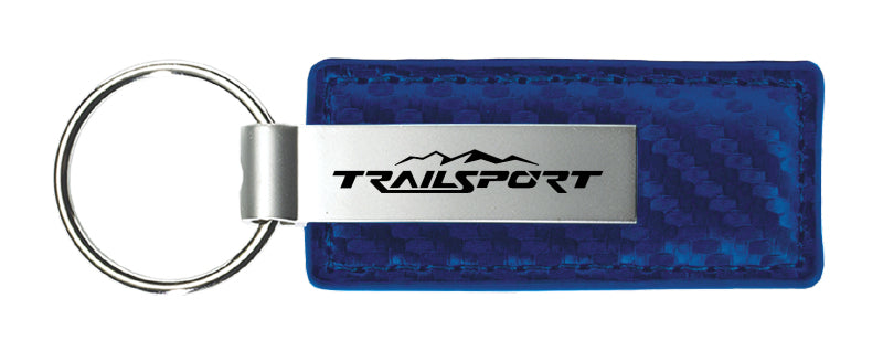 Honda TrailSport Carbon Fiber Leather Key Fob - Blue