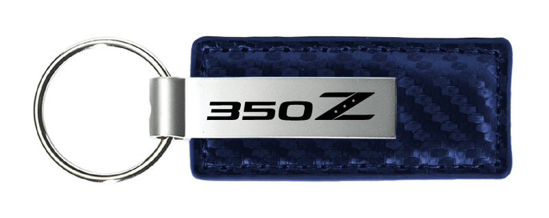 Nissan 350Z Carbon Fiber Leather Key Fob - Navy