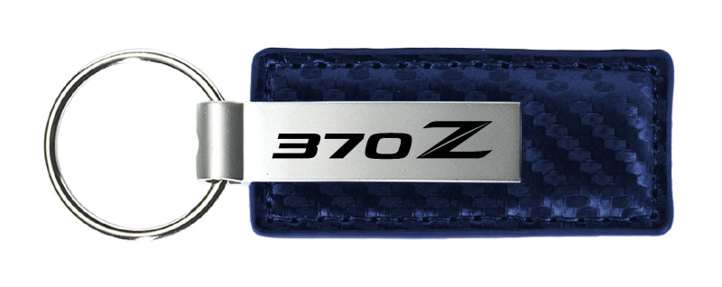 Nissan 370Z Carbon Fiber Leather Key Fob - Navy