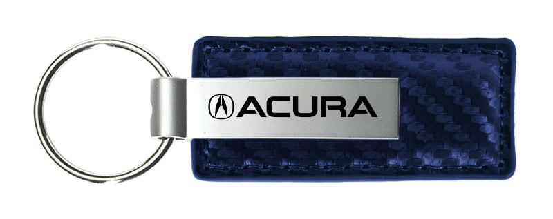 Acura Carbon Fiber Leather Key Fob - Navy