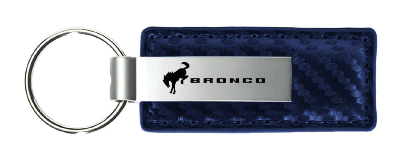 Ford Bronco 2020 Carbon Fiber Leather Key Fob - Navy