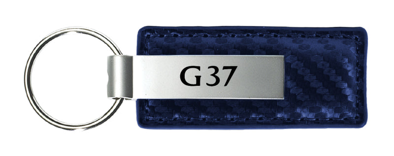 Infiniti G37 Carbon Fiber Leather Key Fob - Navy