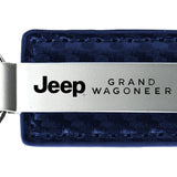 Jeep Grand Wagoneer Carbon Fiber Leather Key Fob - Navy