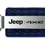 Jeep 4xe Carbon Fiber Leather Key Fob - Navy