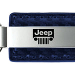 Jeep Grill Carbon Fiber Leather Key Fob - Navy