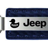 Jeep Duck Carbon Fiber Leather Key Fob - Navy