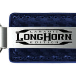 Ram Longhorn Laramie Carbon Fiber Leather Key Fob - Navy