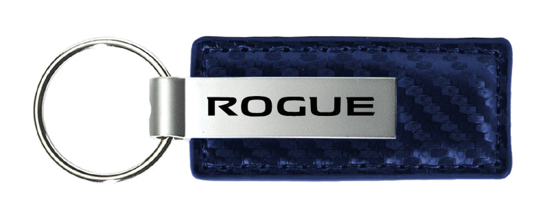 Nissan Rogue Carbon Fiber Leather Key Fob - Navy