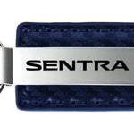 Nissan Sentra Carbon Fiber Leather Key Fob - Navy
