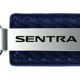 Nissan Sentra Carbon Fiber Leather Key Fob - Navy