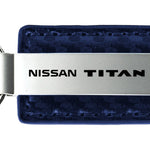 Nissan Titan Carbon Fiber Leather Key Fob - Navy