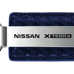 Nissan Xterra Carbon Fiber Leather Key Fob - Navy